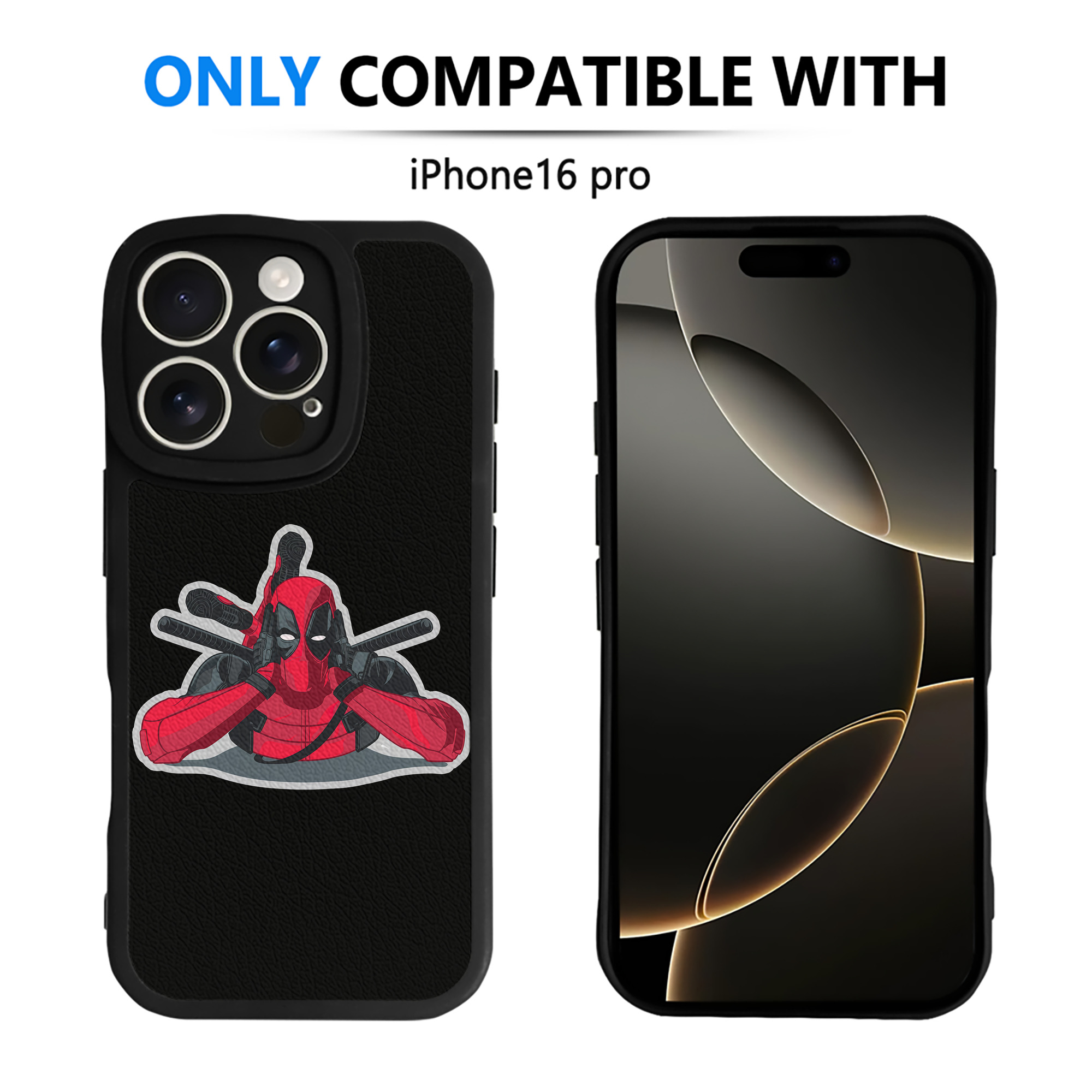 （画像用） Deadpool デッドプール 【iPhone 16シリーズ対応】シリコンスマホケース（レザー調） 材質：シリコン